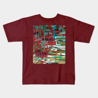 Red Delicious- Abstract Paper Collage Kids T-Shirt